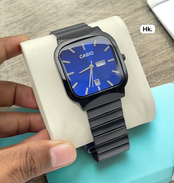 CASIO Men’s Stainless Steel Watch – 44.5MM Case | Date Function | Mineral Glass