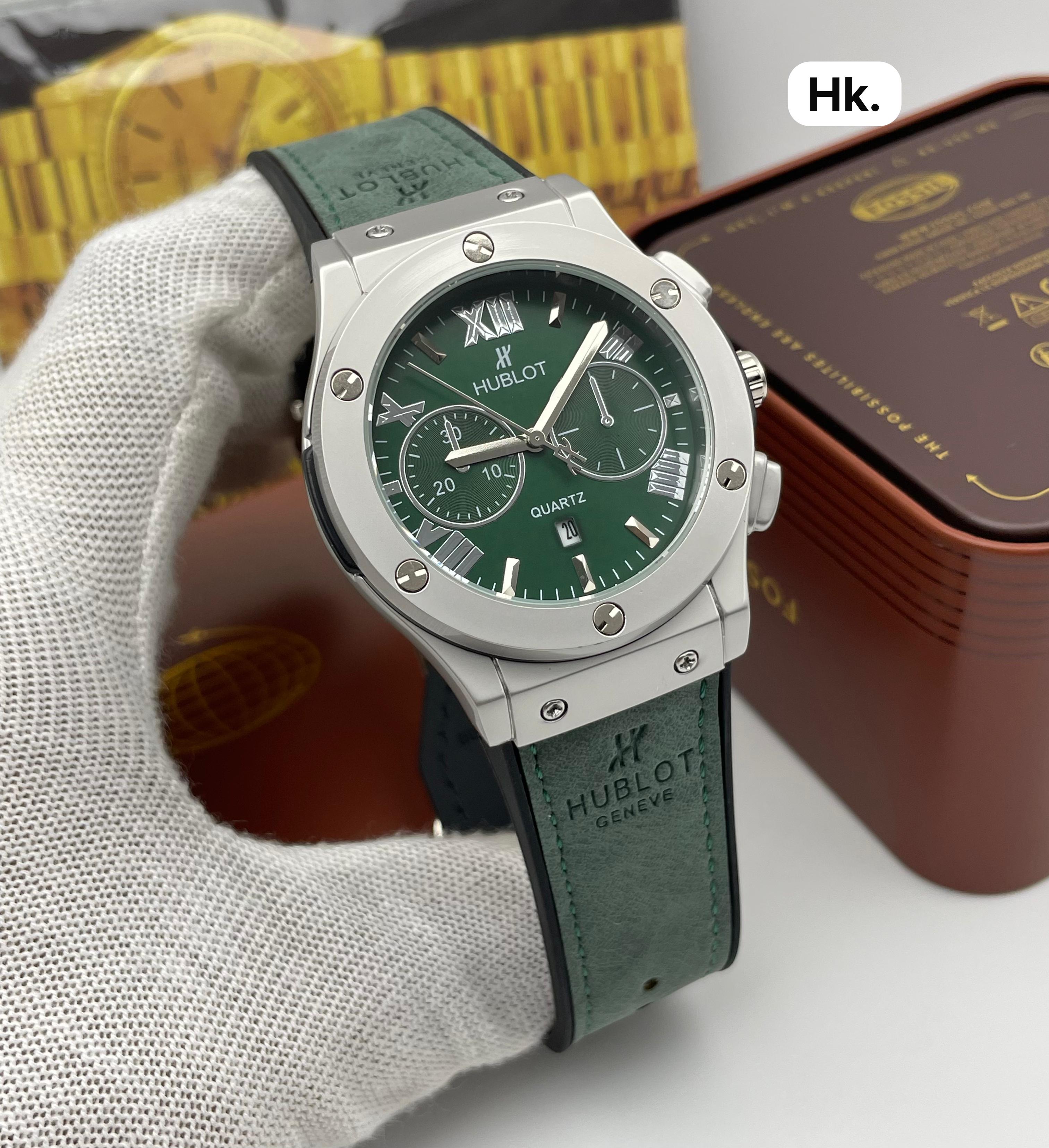 Hublot Men’s Quartz Wrist Watch – 42MM Dial | Leather Belt | Date & 24-Hour Analog