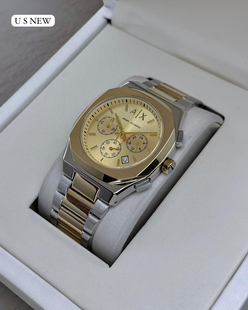 Armani 7AA Premium Chronograph Men’s Watch | All Working Analog Wrist Watch with Metal Strap | Quartz Movement & Original Lock